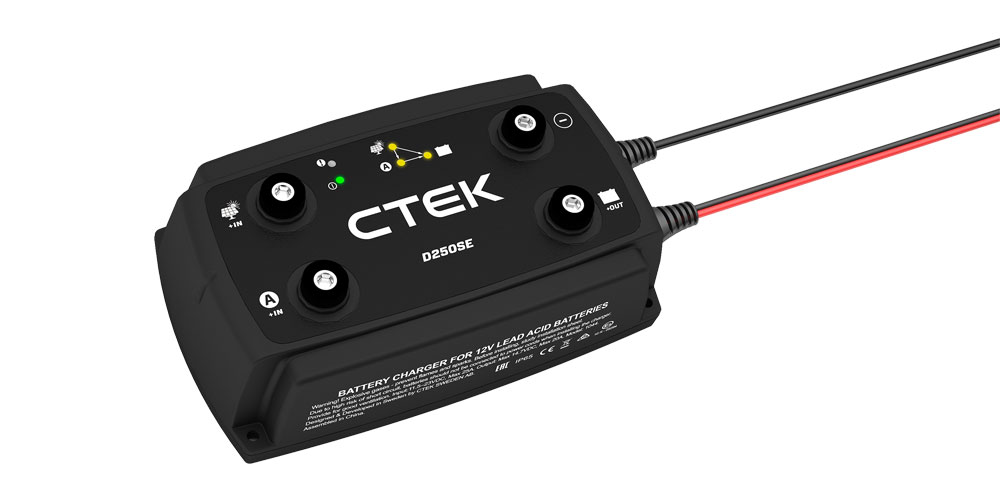 CTEK D250SA для зарядки аккумуляторов на борту авто или катера от генератора или солнечной панели без 220 вольт